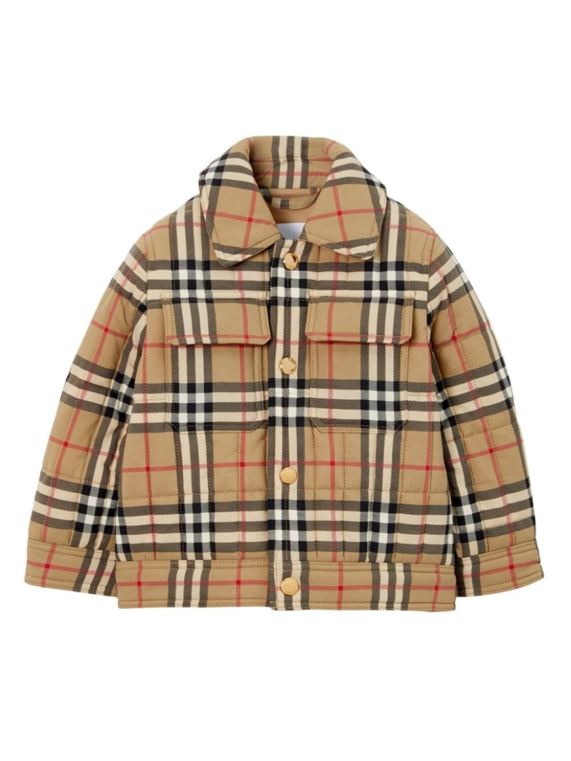 Burberry Kids Vintage Check Quilted Jacket Neutral