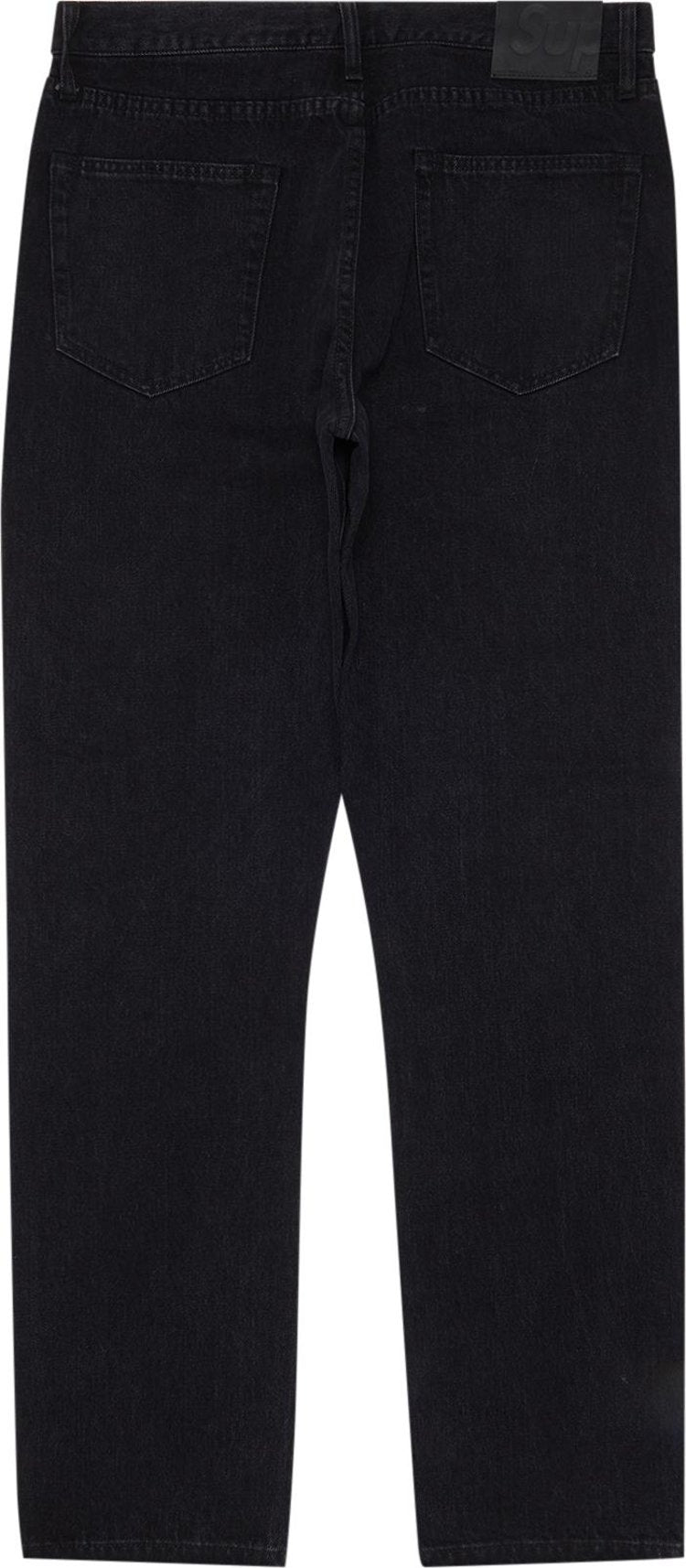 بنطلون جينز Supreme Stone Washed Slim Jeans "Washed Black"، أسود