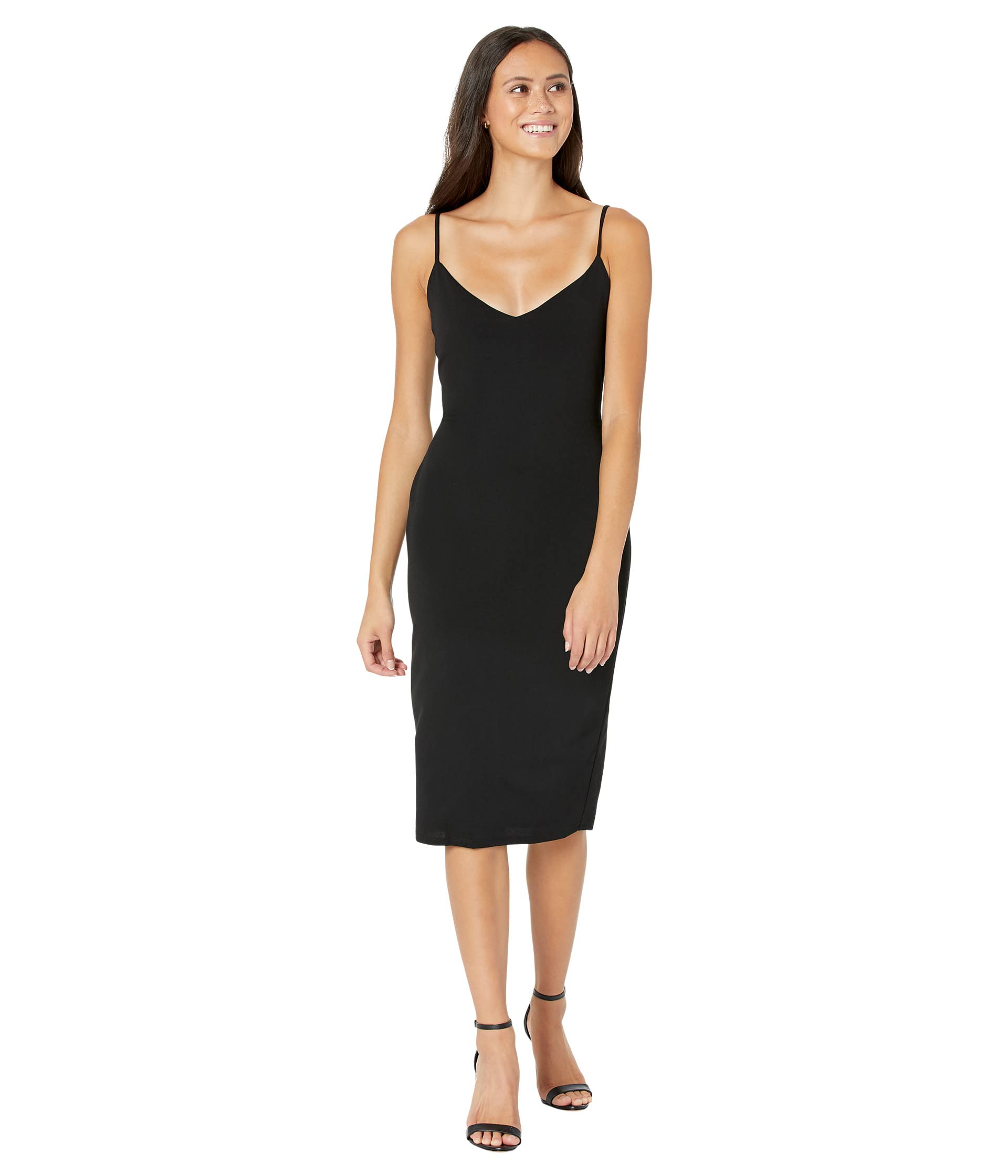 Bebe Dress, Scuba Crepe Tie Back Midi Dress