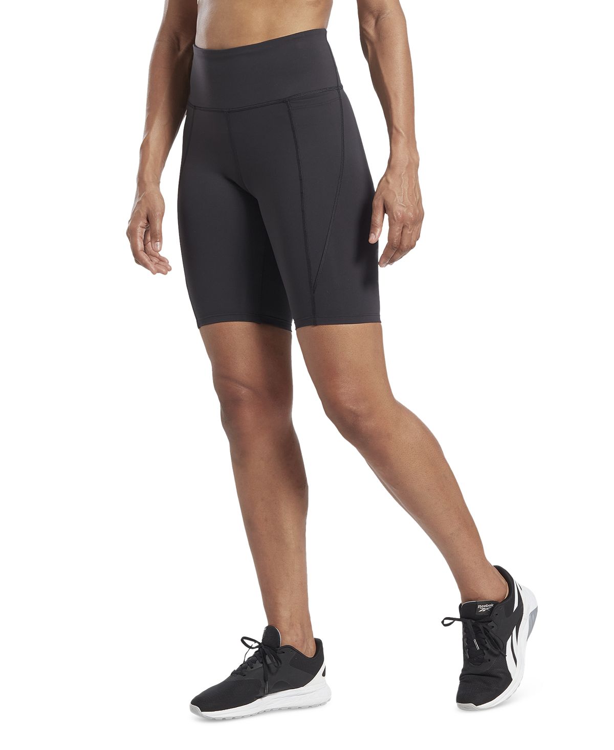 Reebok Women's Lux Slip-On High Rise Cycling Shorts, Black