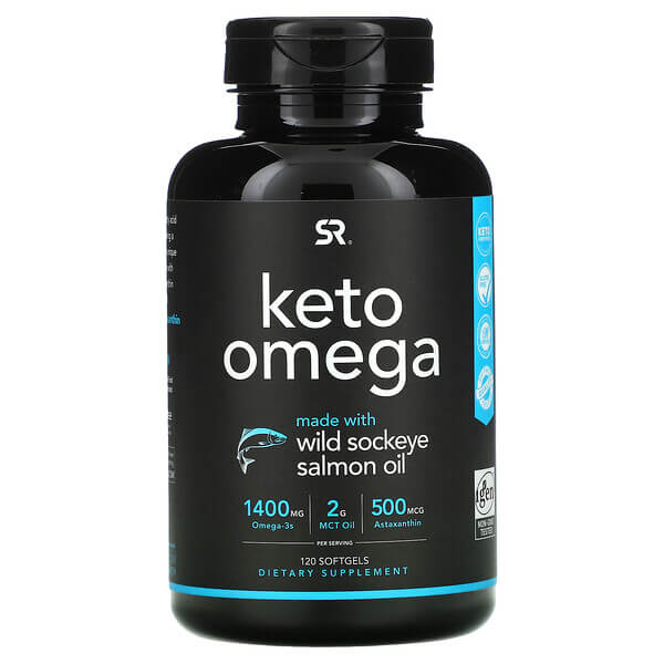 Sports Research, Keto Omega with Wild Red Sockeye Fish Oil, 120 Softgels