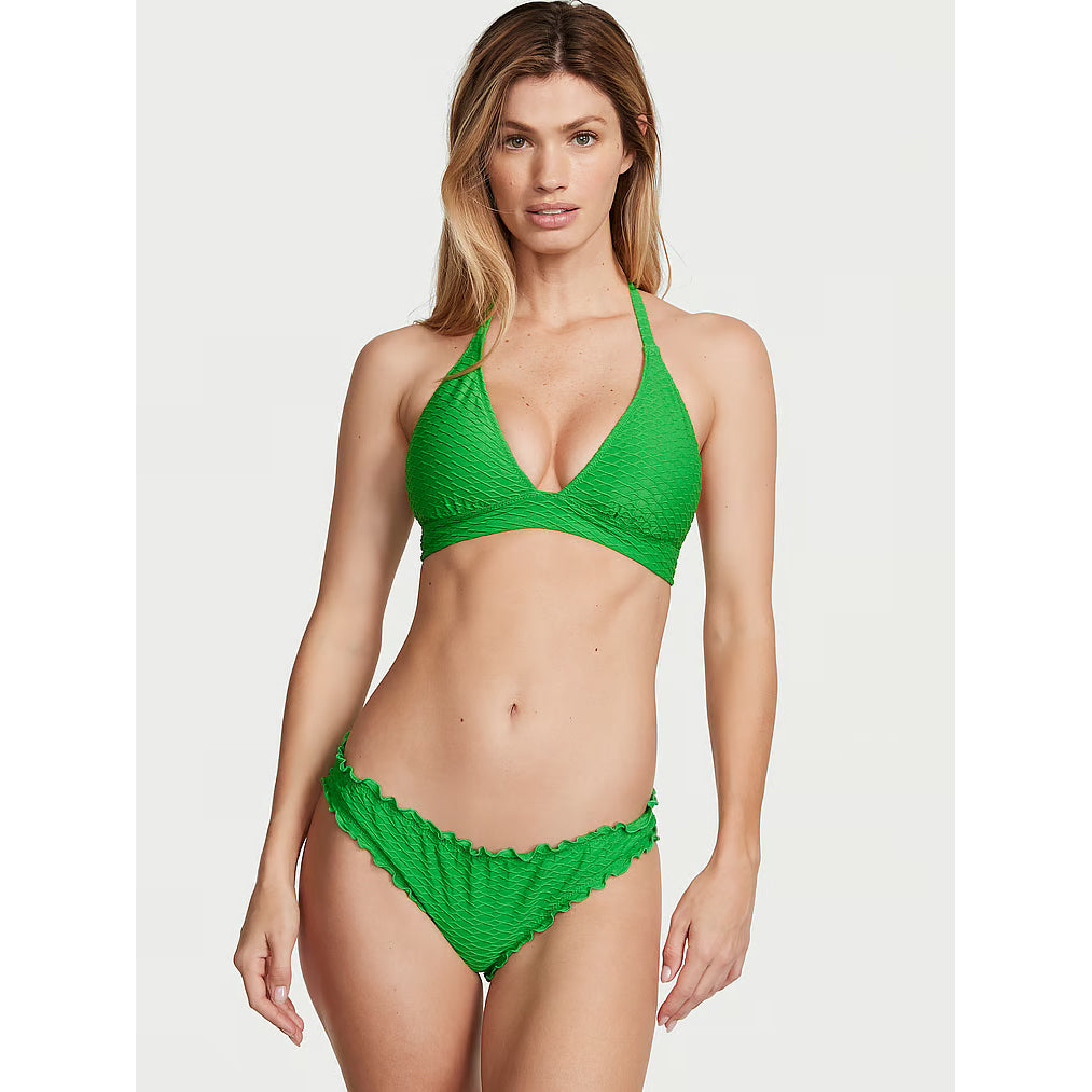 Victoria's Secret Swim Mix & Match Ruffle Cheeky Fishnet Bikini Bottom, Green