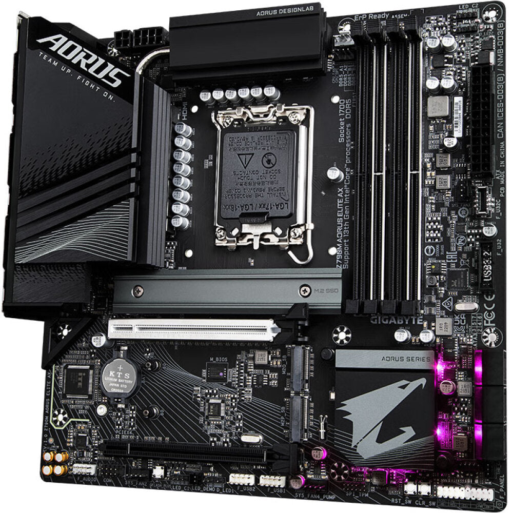 لوحة أم Gigabyte Z790M AORUS ELITE AX، LGA1700 DDR5، واي فاي