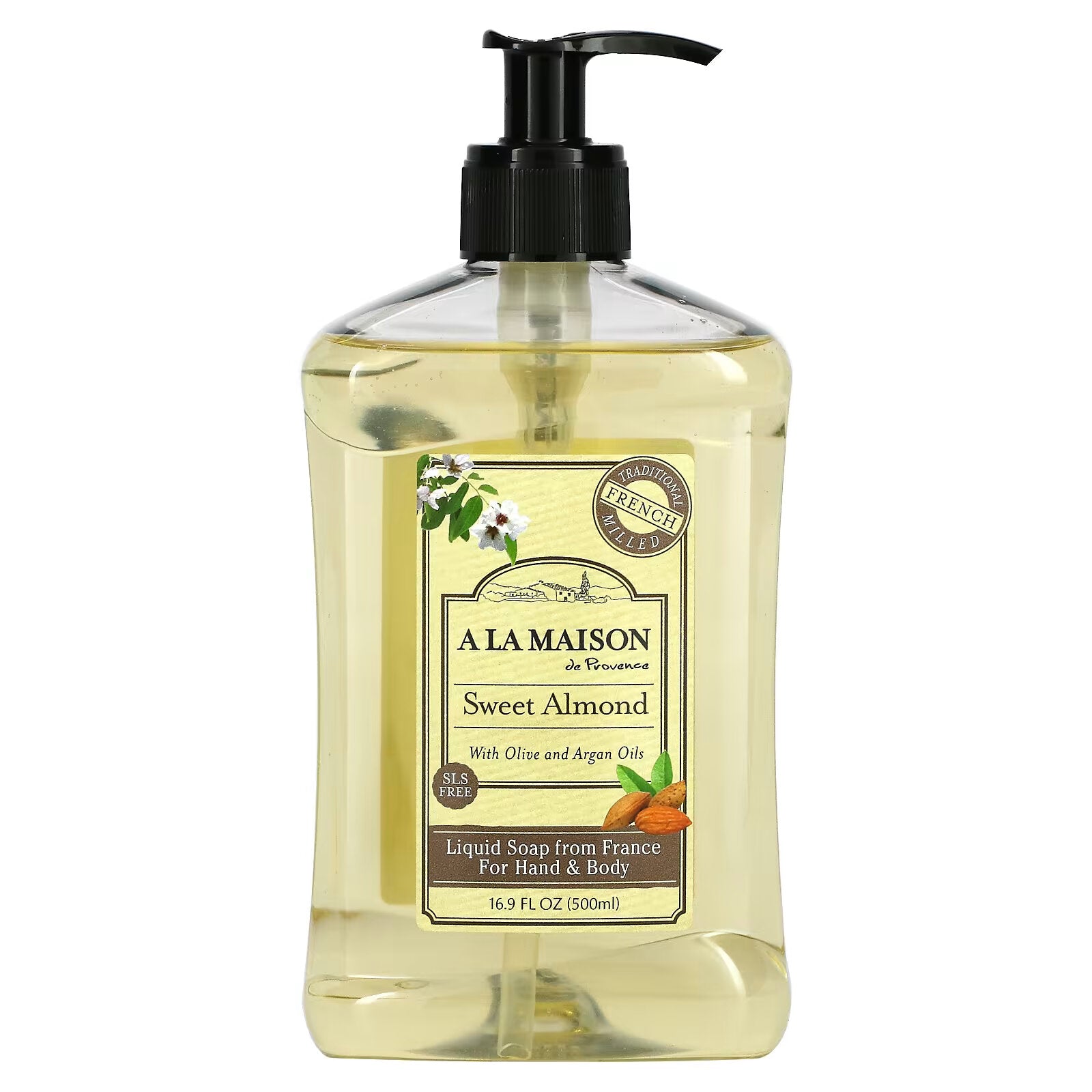 A La Maison de Provence, Liquid Hand & Body Soap, Sweet Almond, 16.9 fl oz (500 ml)