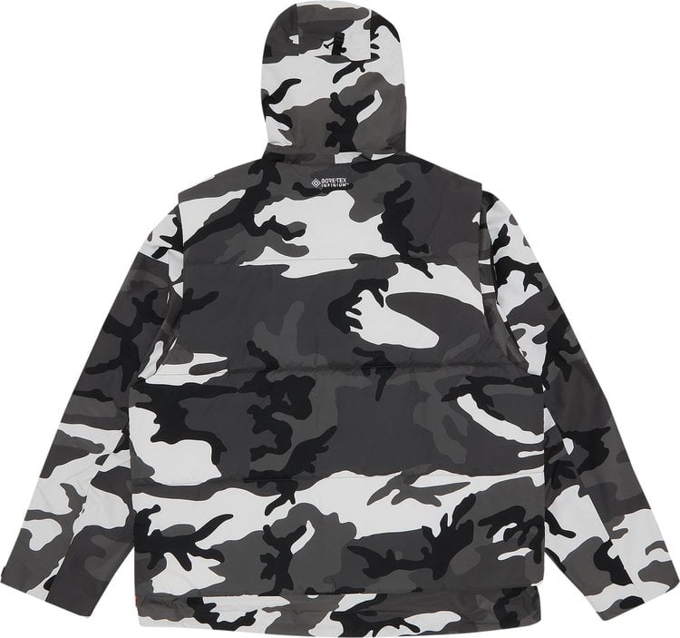 سترة Supreme 2-In-1 GORE-TEX Shell + Windstopper "Snow Camo"، باللون الرمادي