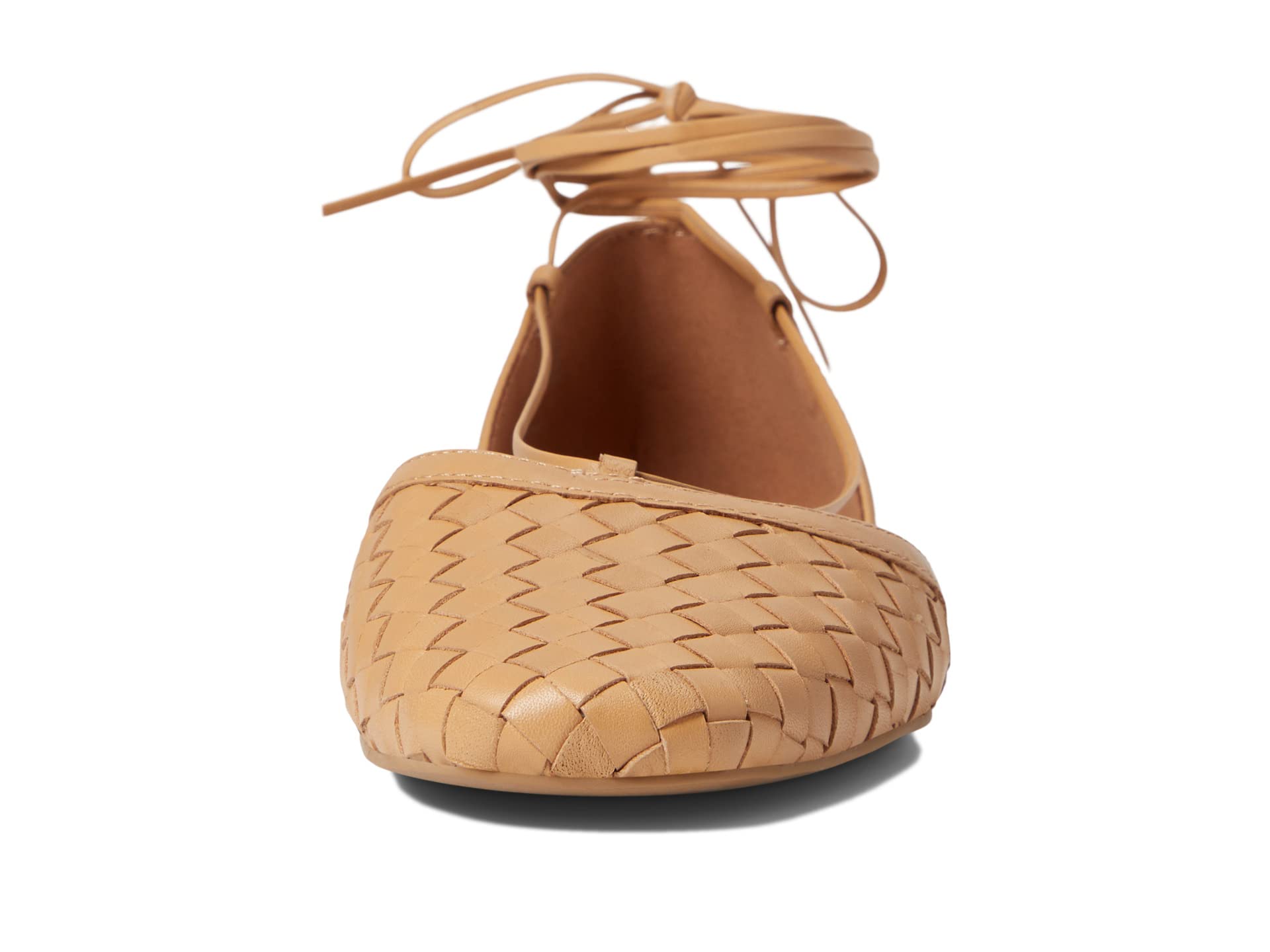 Madewell Shoes, The Celina Lace-Up Flat in Woven Leather