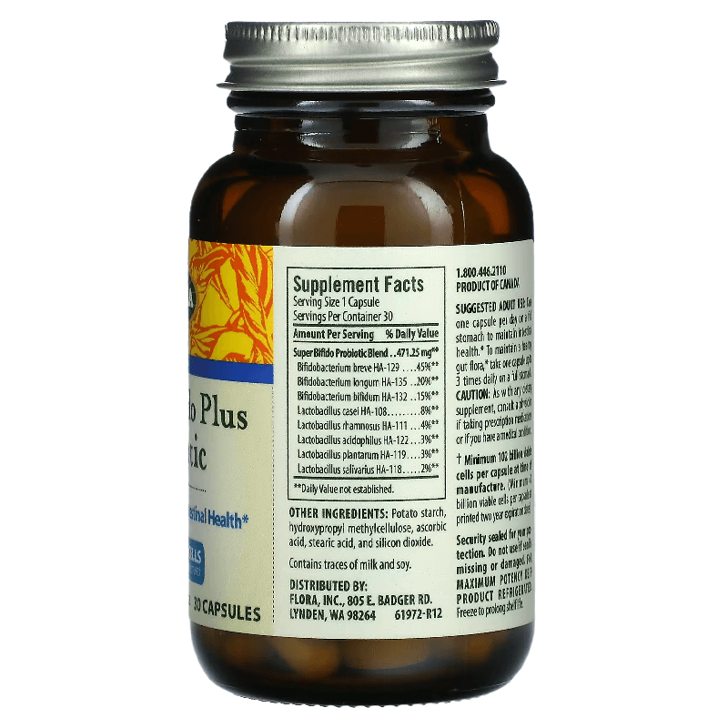 Probiotic Super Bifido Plus Flora, 30 capsules