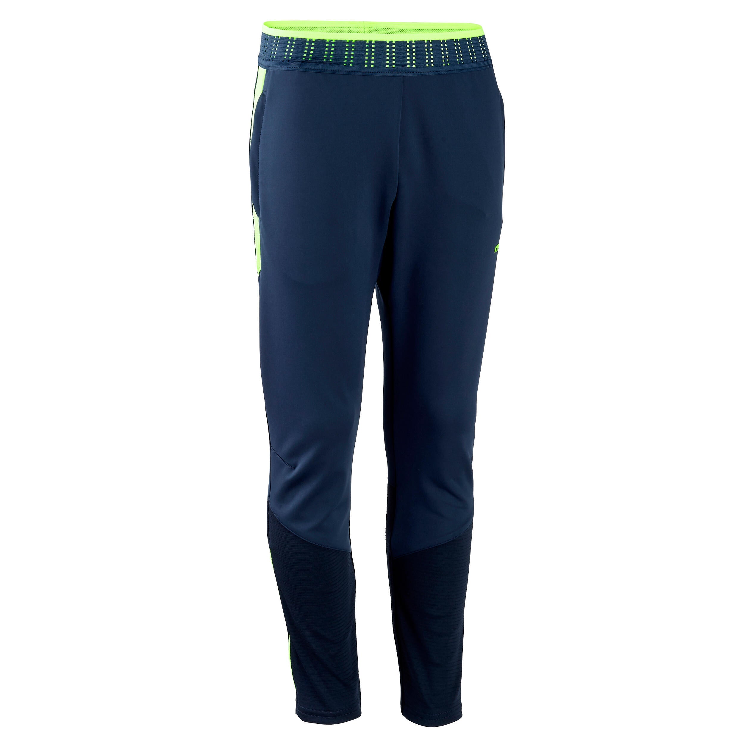 Kipsta CLR Kids Football Training Pants, Navy/Yellow