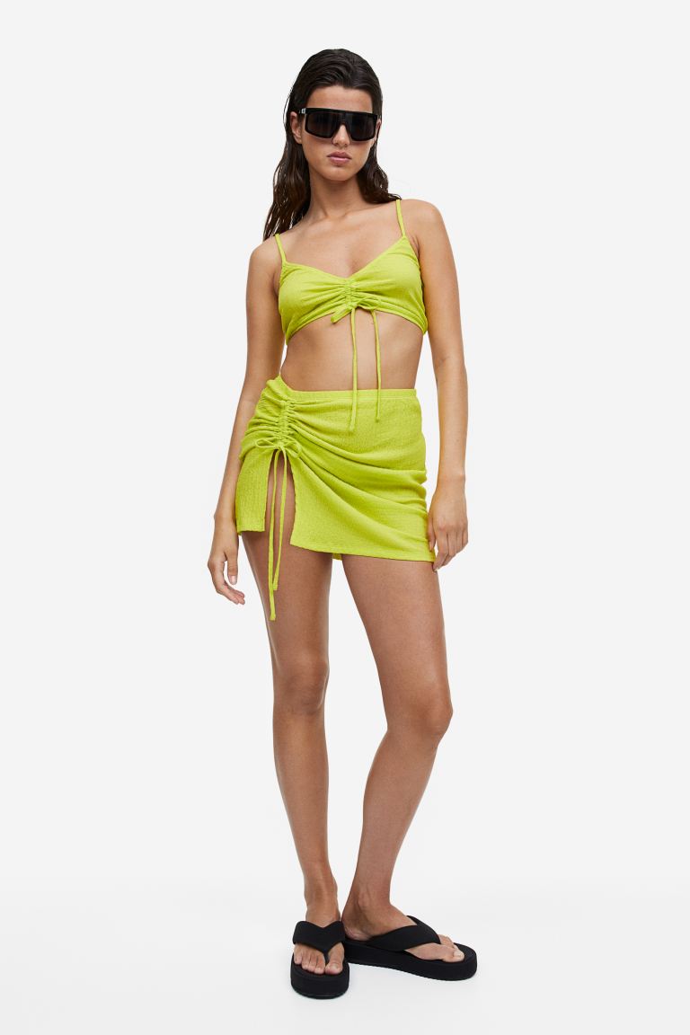 H&M Drawstring Beach Skirt, Lime Green