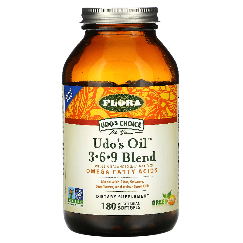 Udo Oil with Omega Fatty Acids 3-6-9 Flora, 180 capsules