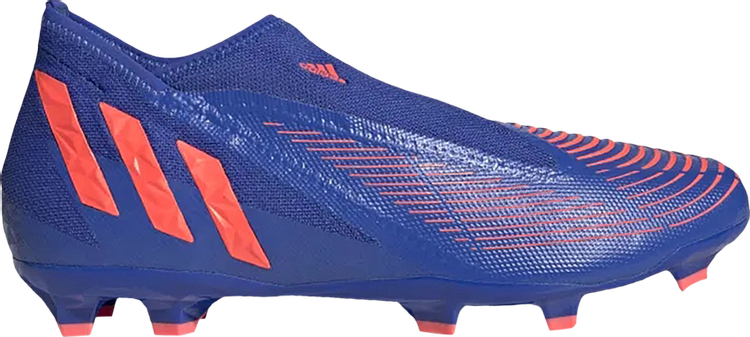 حذاء Adidas Predator Edge.3 بدون أربطة FG 'Hi-Res Blue Turbo' باللون الأزرق