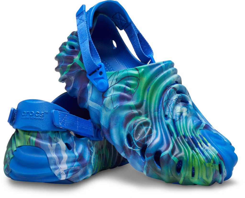 Crocs Pollex x Futura x Salehe Bembury 'Art Friends Thumbs Up Good Job' Clogs, blue