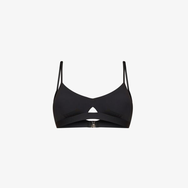 Collective Seafolly Recycled Nylon Hybrid Nylon Bikini Top, Black