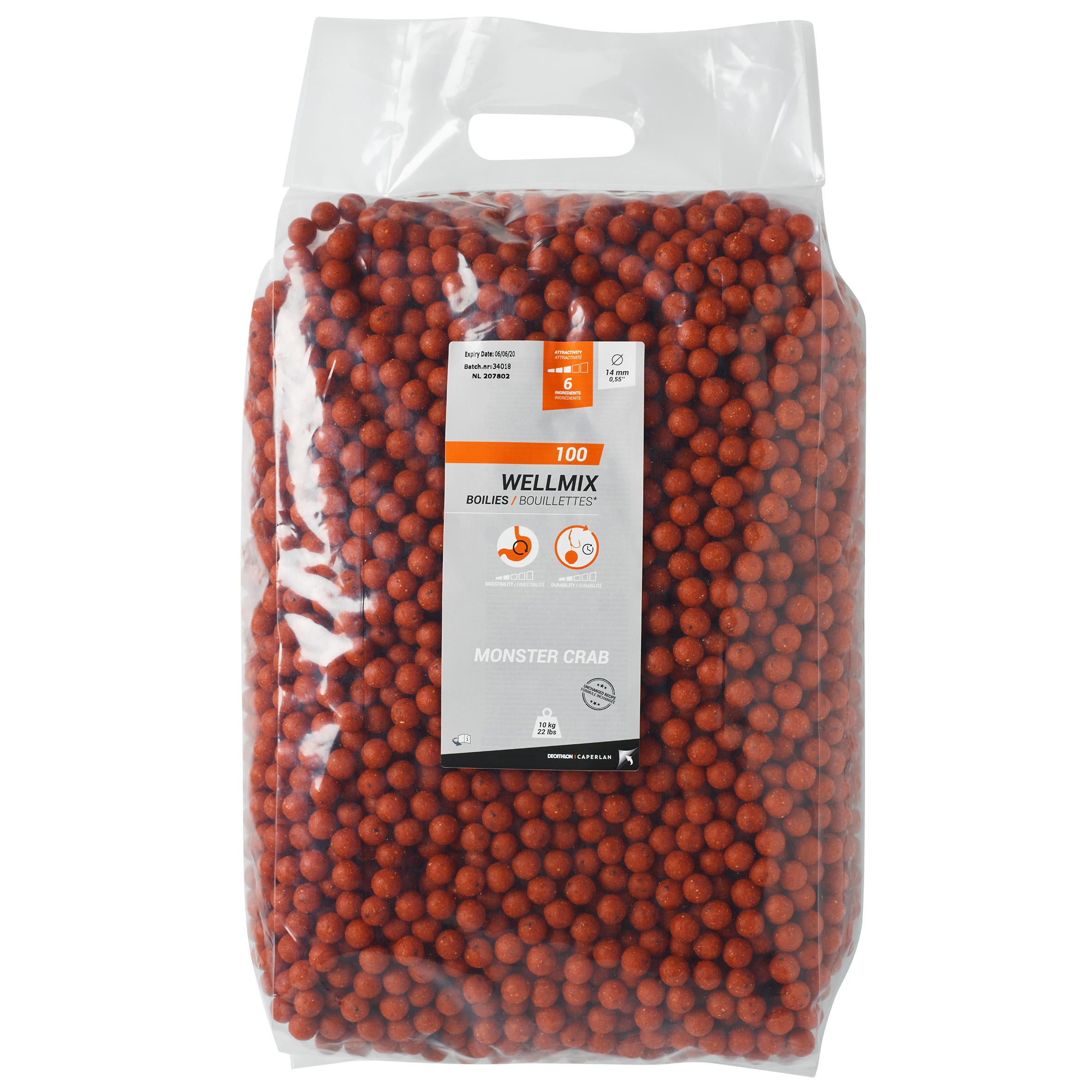 Boilies Wellmix Monstercrab 14mm 10kg CAPERLAN