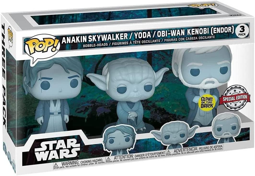 Funko POP! Star Wars: Across The Galaxy - Force Ghost, Anakin, Yoda, OBI-Wan, 3 pcs.