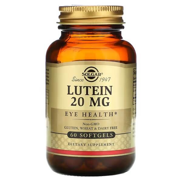 Lutein Solgar 20 mg, 60 capsules