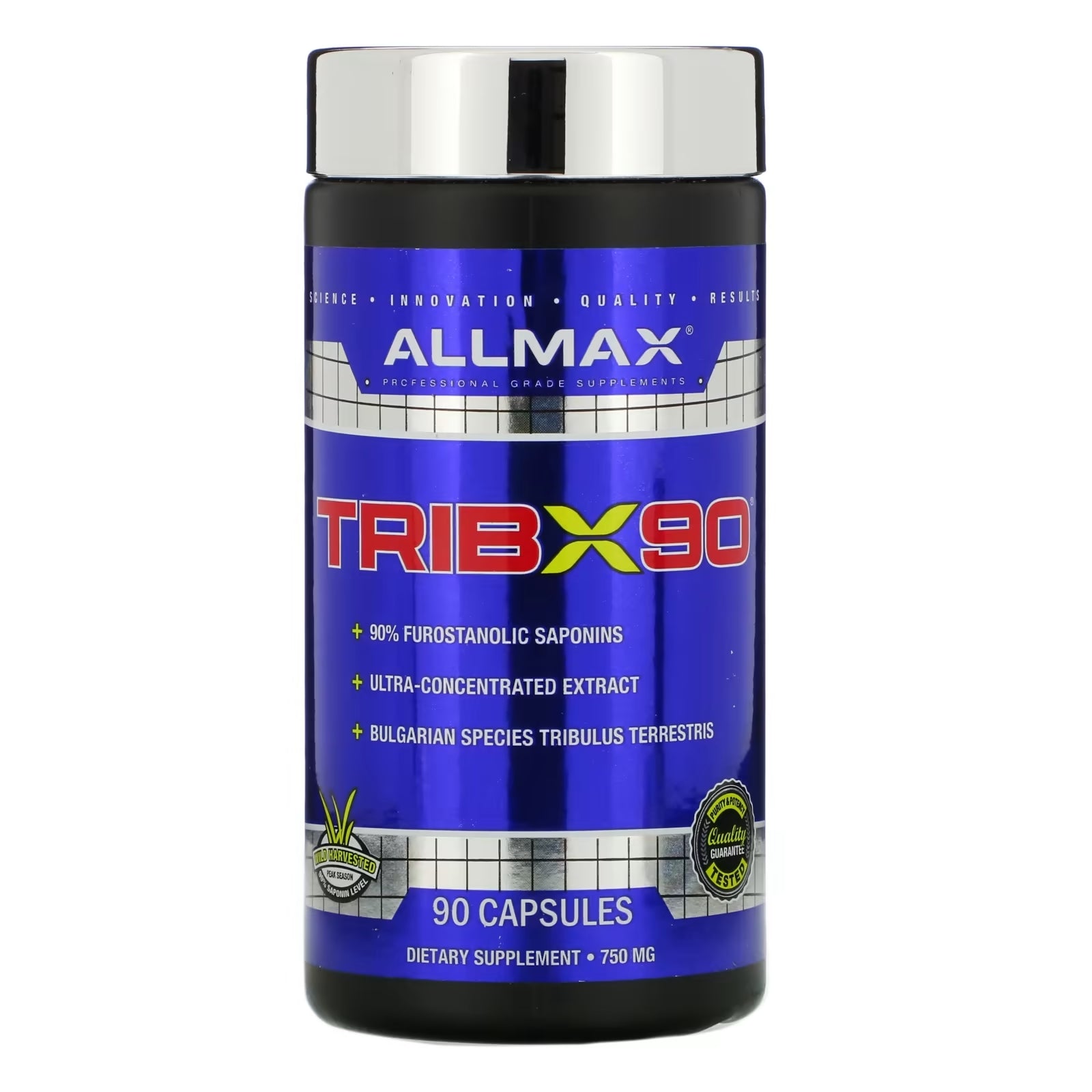 Tribulus ultraconcentrate ALLMAX TribX90 furastanol type, 90 capsules