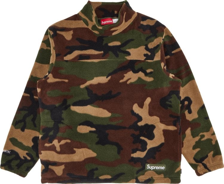 Supreme x Polartec Mock Neck Pullover 'Woodland Camo', multicolor