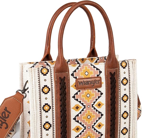 Wrangler Aztec Women's Tote Bag, Angel White (Guitar Strap)