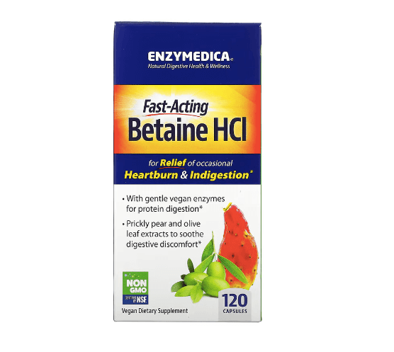 Betaine hydrochloride 120 capsules Enzymedica