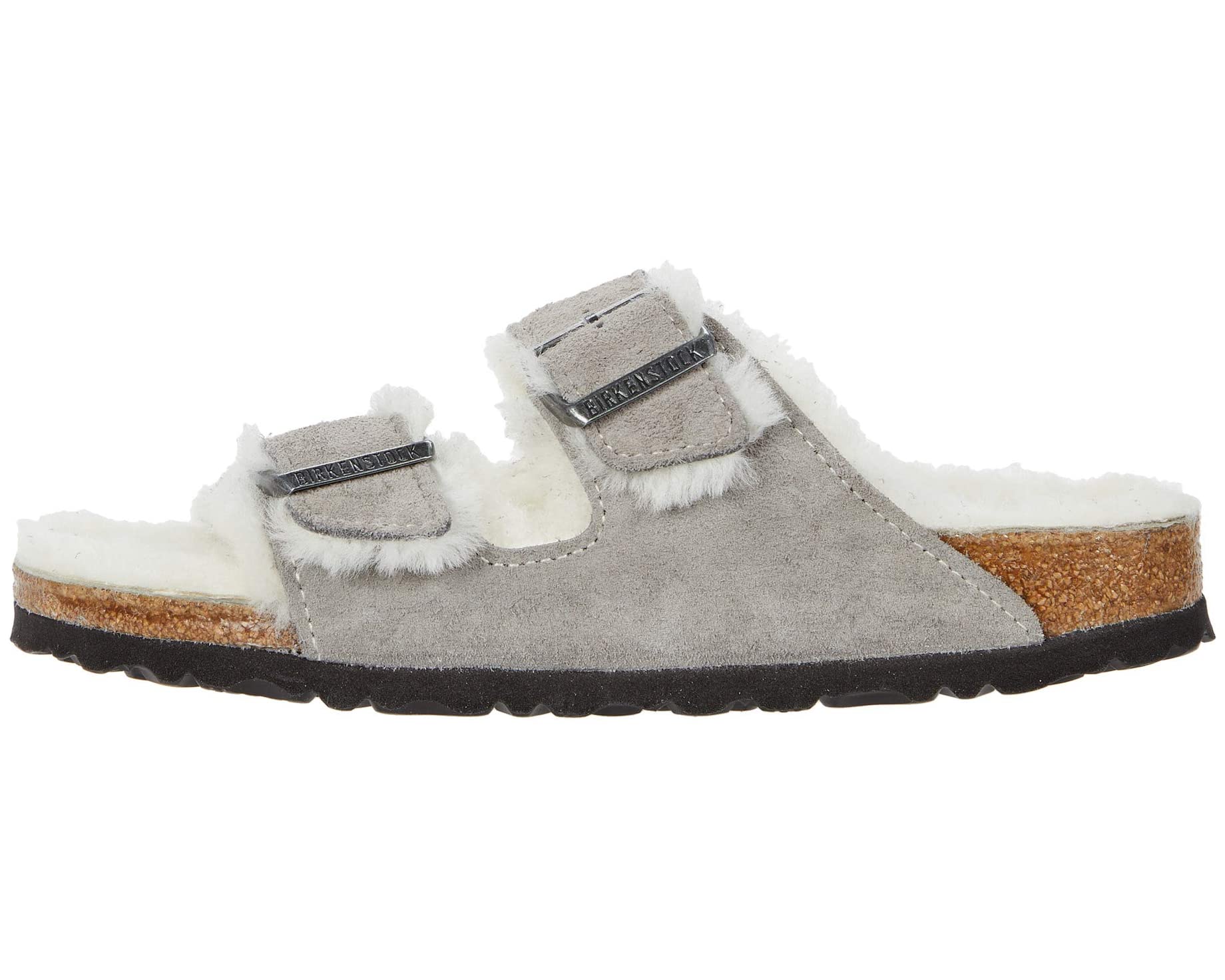 Arizona Shearling Birkenstock Sandals, Stone Coin