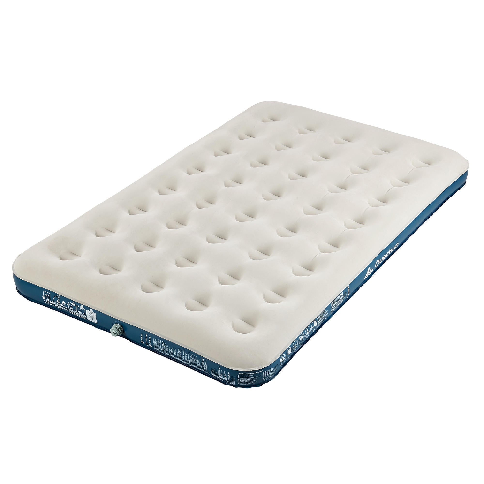 Quechua inflatable mattress for camping 2-seater 120 cm Air Basic, white