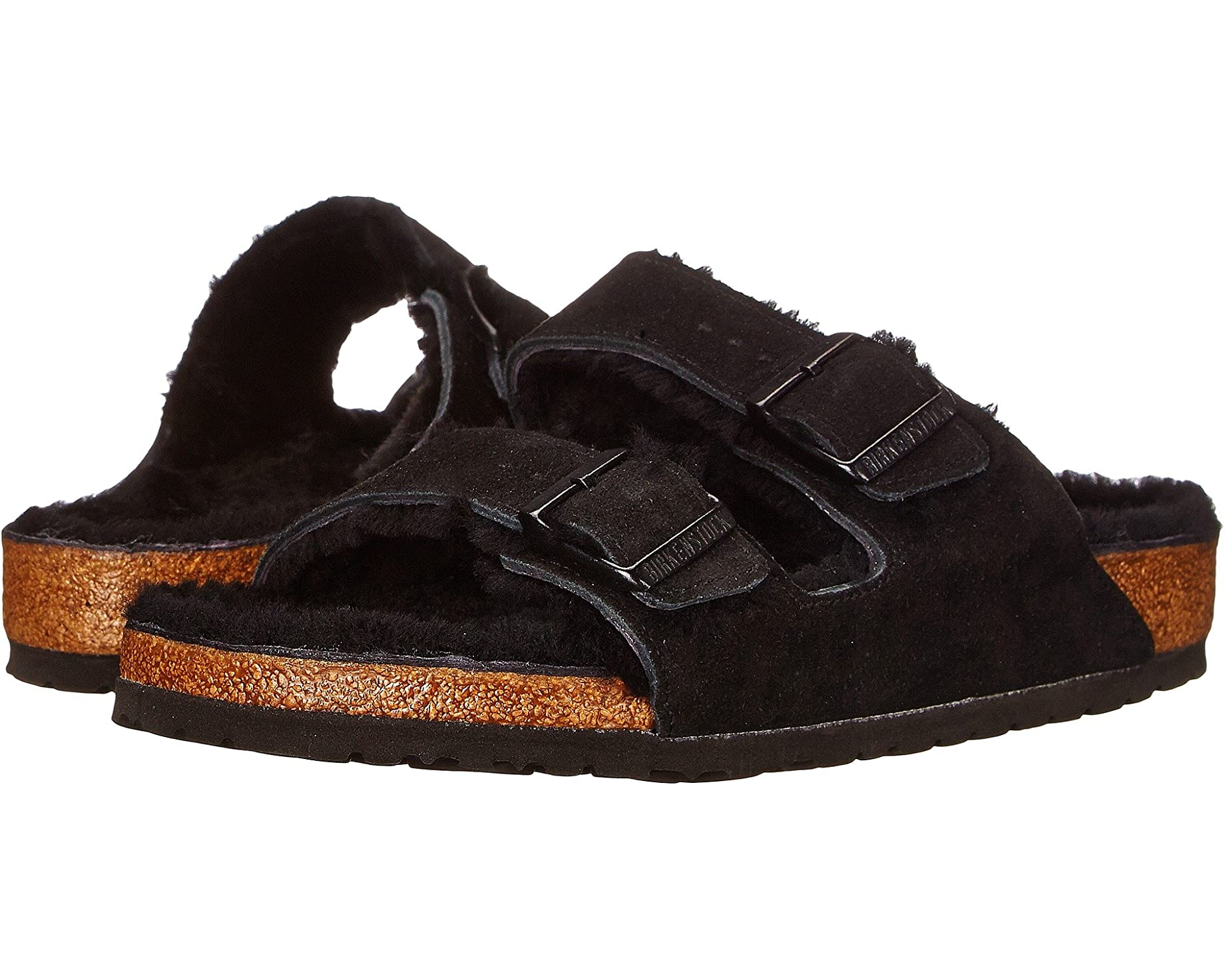 Arizona Shearling Birkenstock Sandals, black