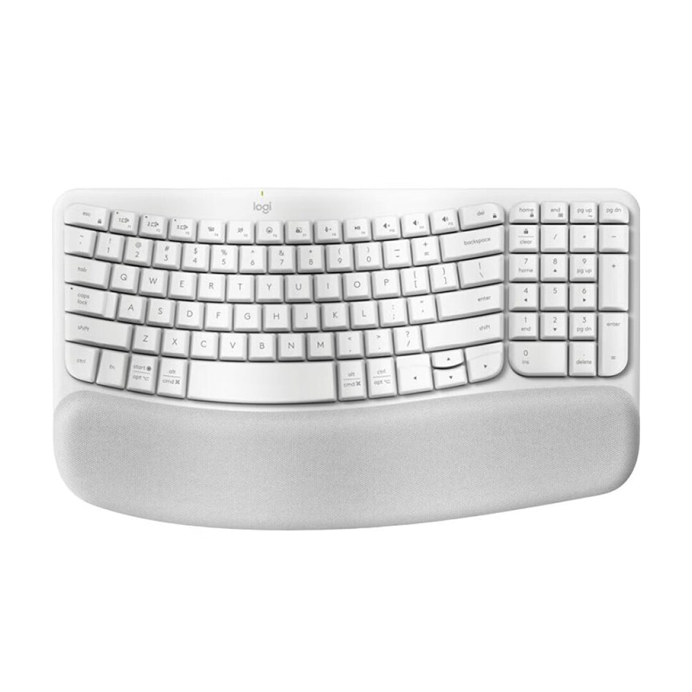 Wireless keyboard Logitech Wave Keys, English layout, white