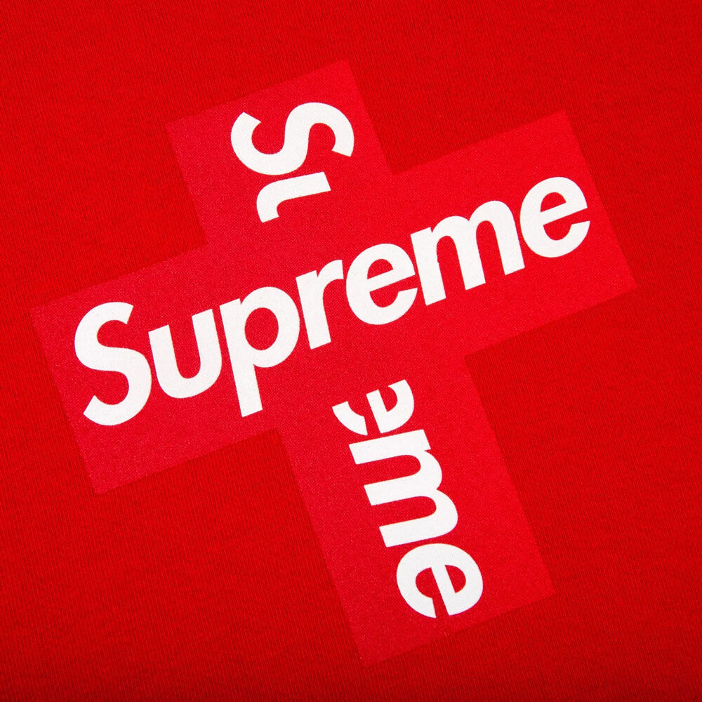 تي شيرت Supreme Cross Box باللون الأحمر