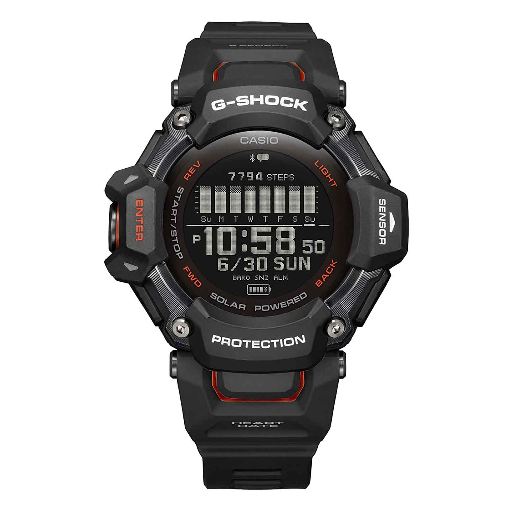 Smartwatch Casio G-Shock GBD-H2000, black/red