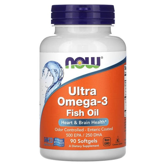 NOW Foods Ultra Omega-3 Fish Oil, 90 Softgels