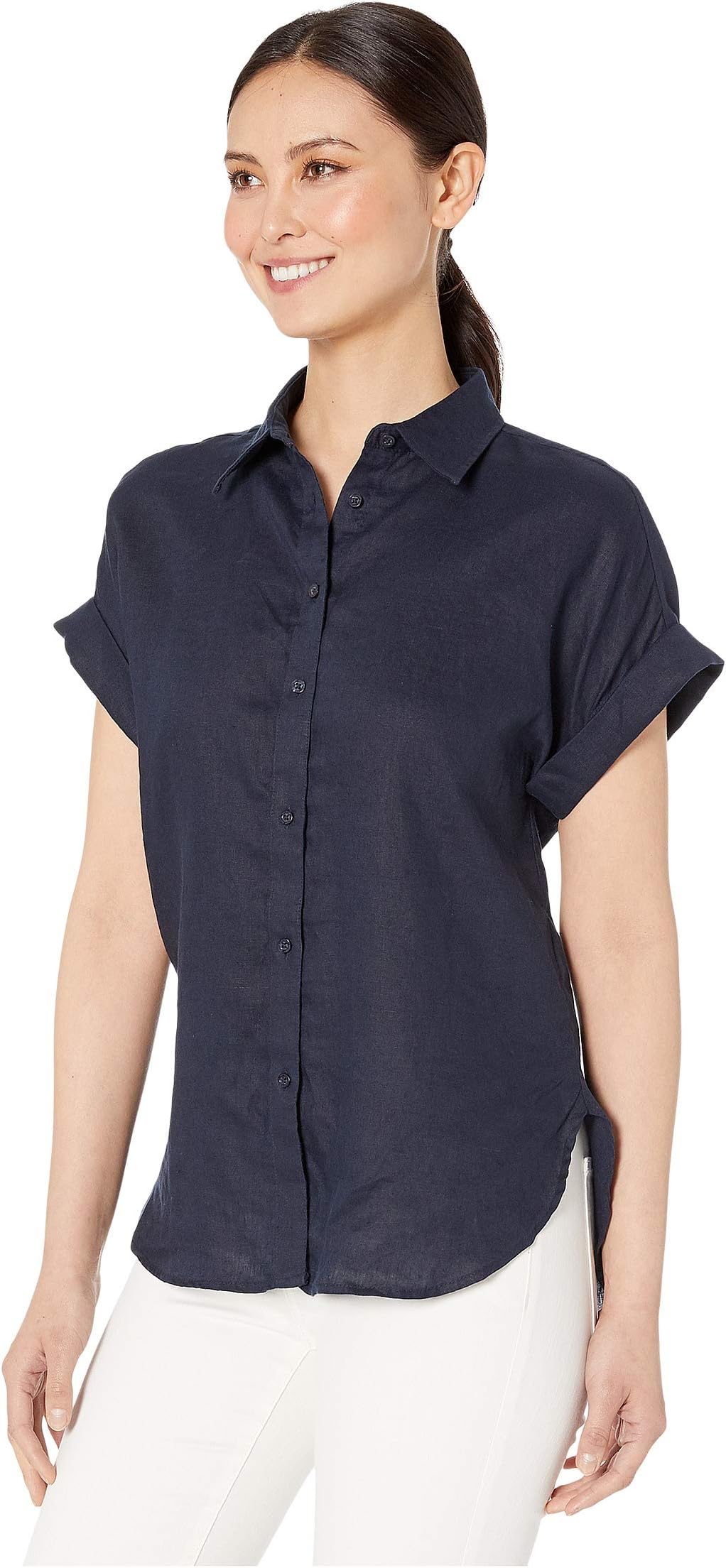 Linen shirt with dolman sleeves LAUREN Ralph Lauren, dark blue