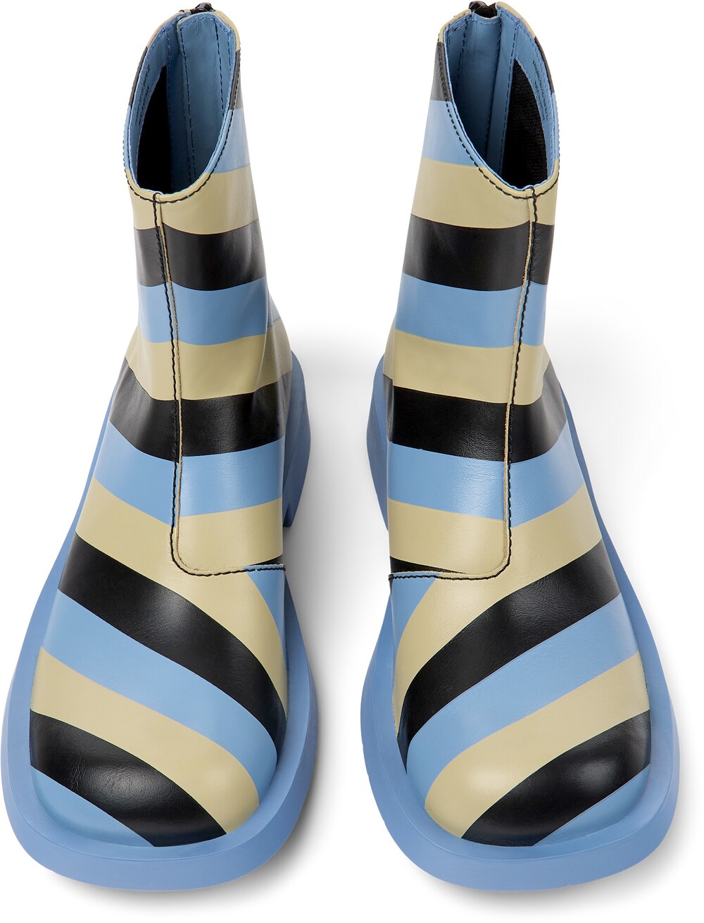 Camper ankle boots, blue/light yellow