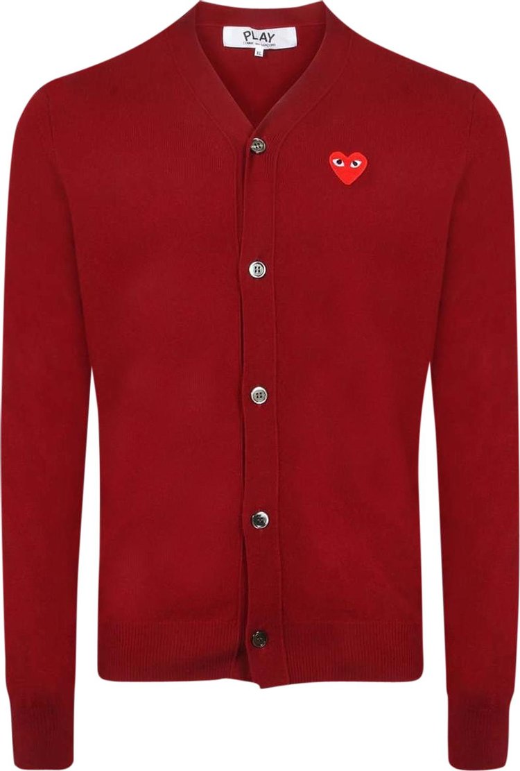 Cardigan Comme des Garçons Cardigan With Red Heart 'Burgundy', red