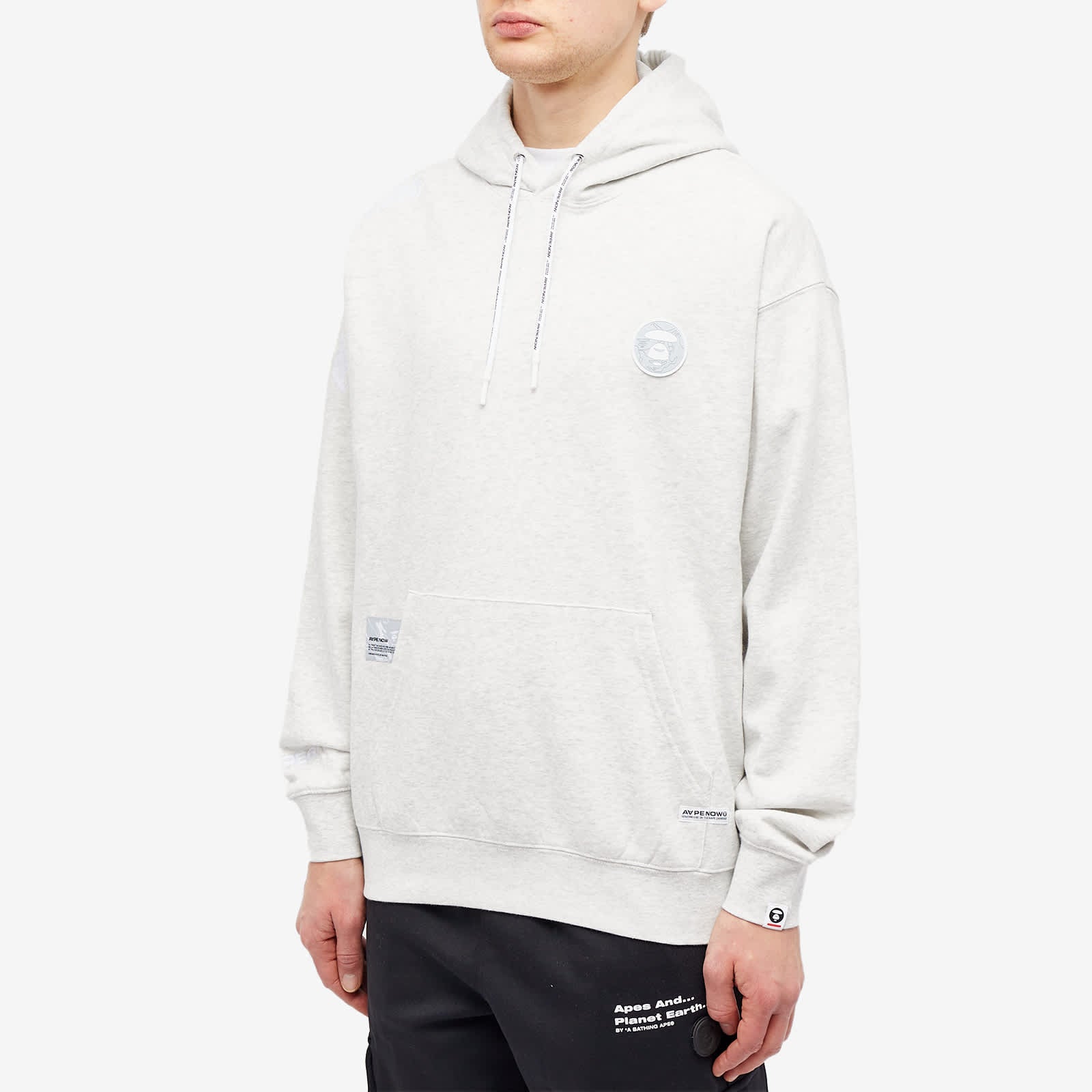 Aape Camo Silicone Badge Hoodie in Heather White