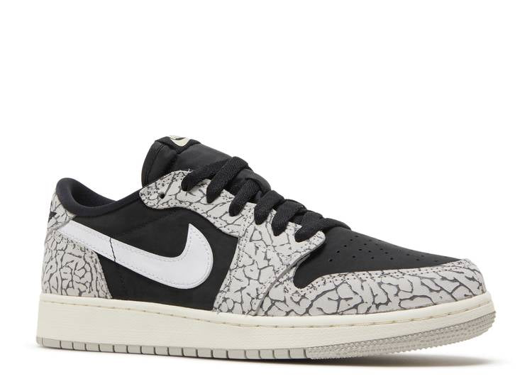 حذاء رياضي AIR JORDAN 1 RETRO LOW OG GS 'BLACK CEMENT'، أسود