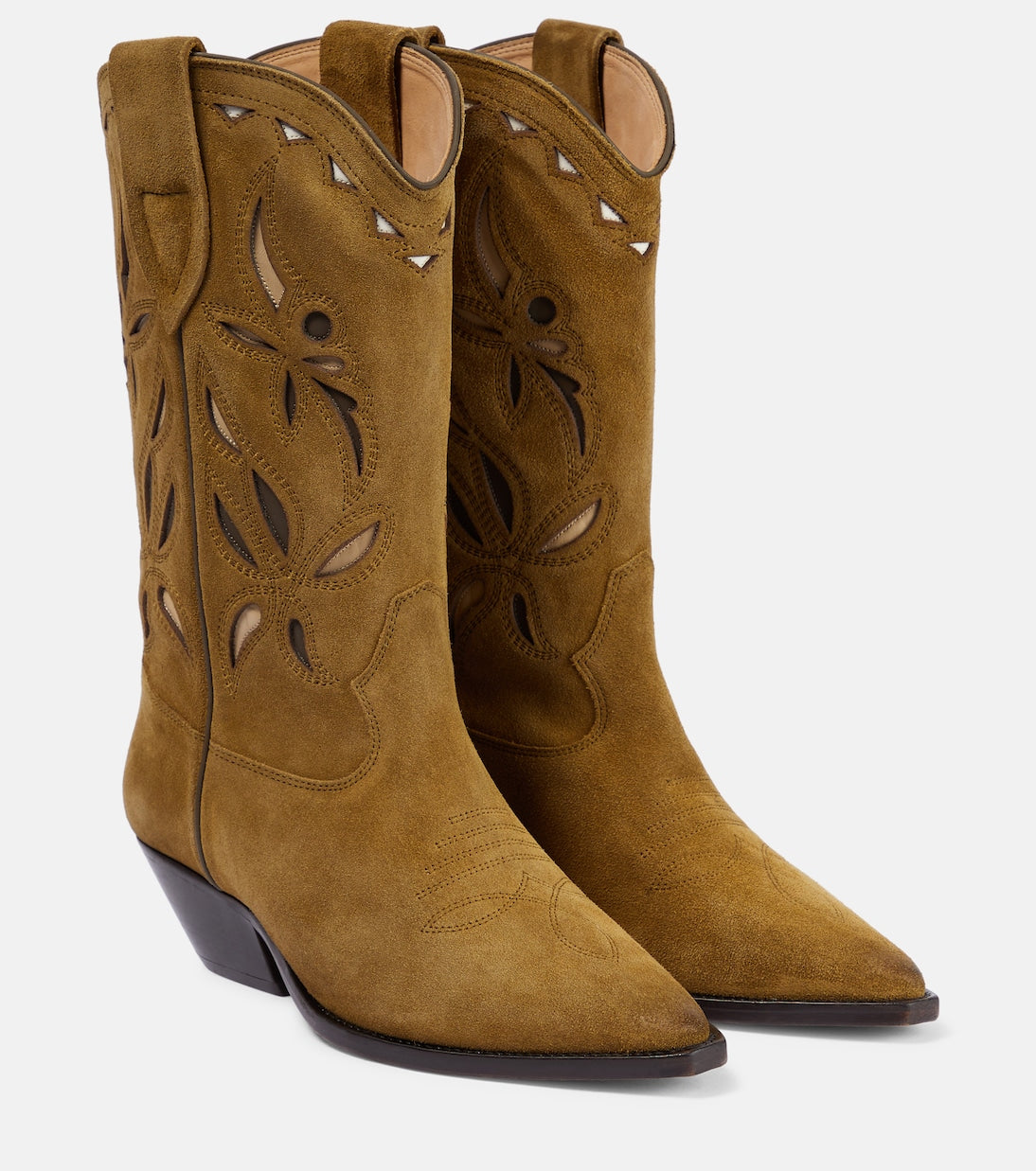 Duerto Isabel Marant suede cowboy boots, beige