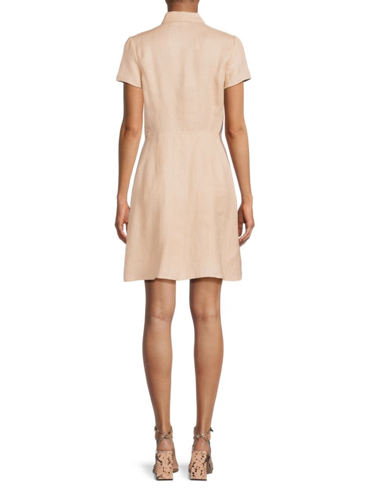 Theory Linen Blend Shirt Dress in Rose