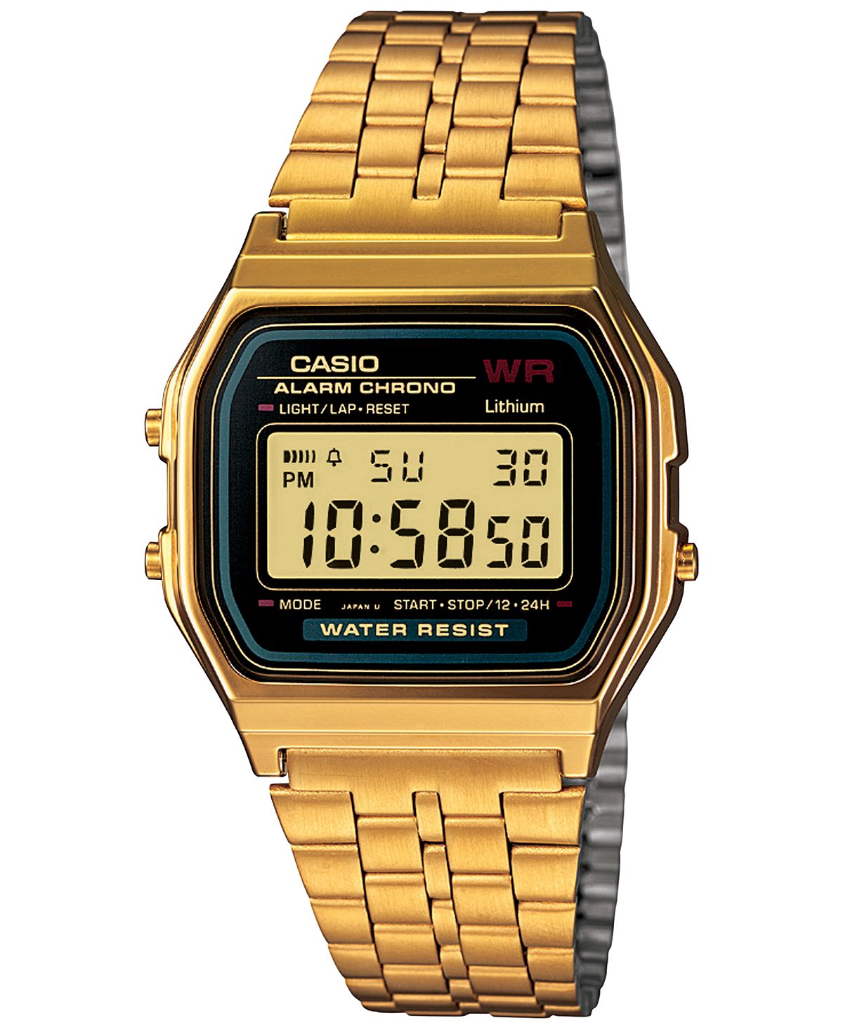 Men's Digital Vintage Gold Stainless Steel Bracelet Watch 39x39mm A159WGEA-1MV Casio