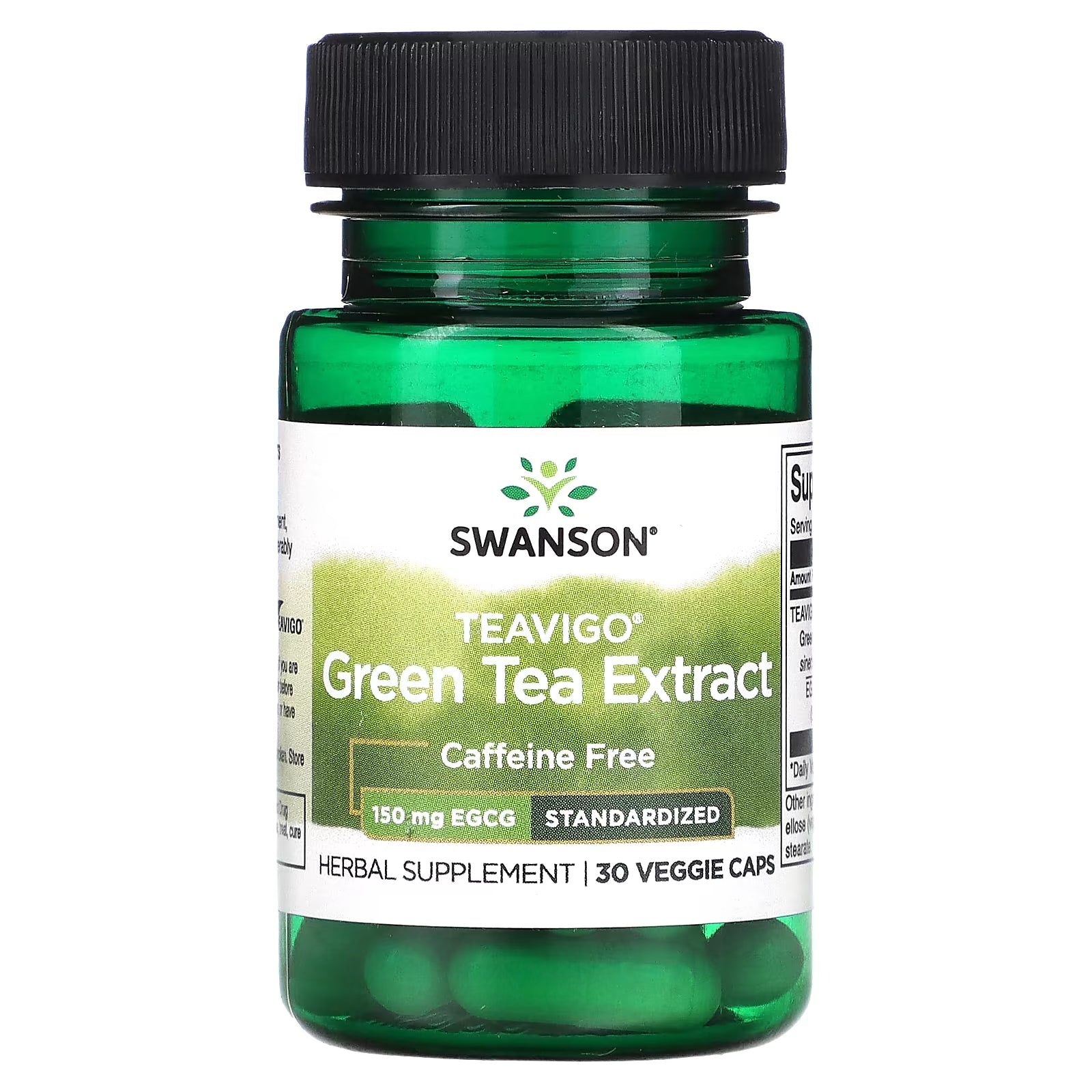 Dietary Supplement Swanson Green Tea Extract Teavigo 150 mg, 30 Veggie Capsules