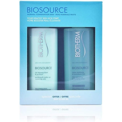 Biosource gift set: moisturizing and toning toner 400 ml + makeup remover milk 400 ml , Biotherm