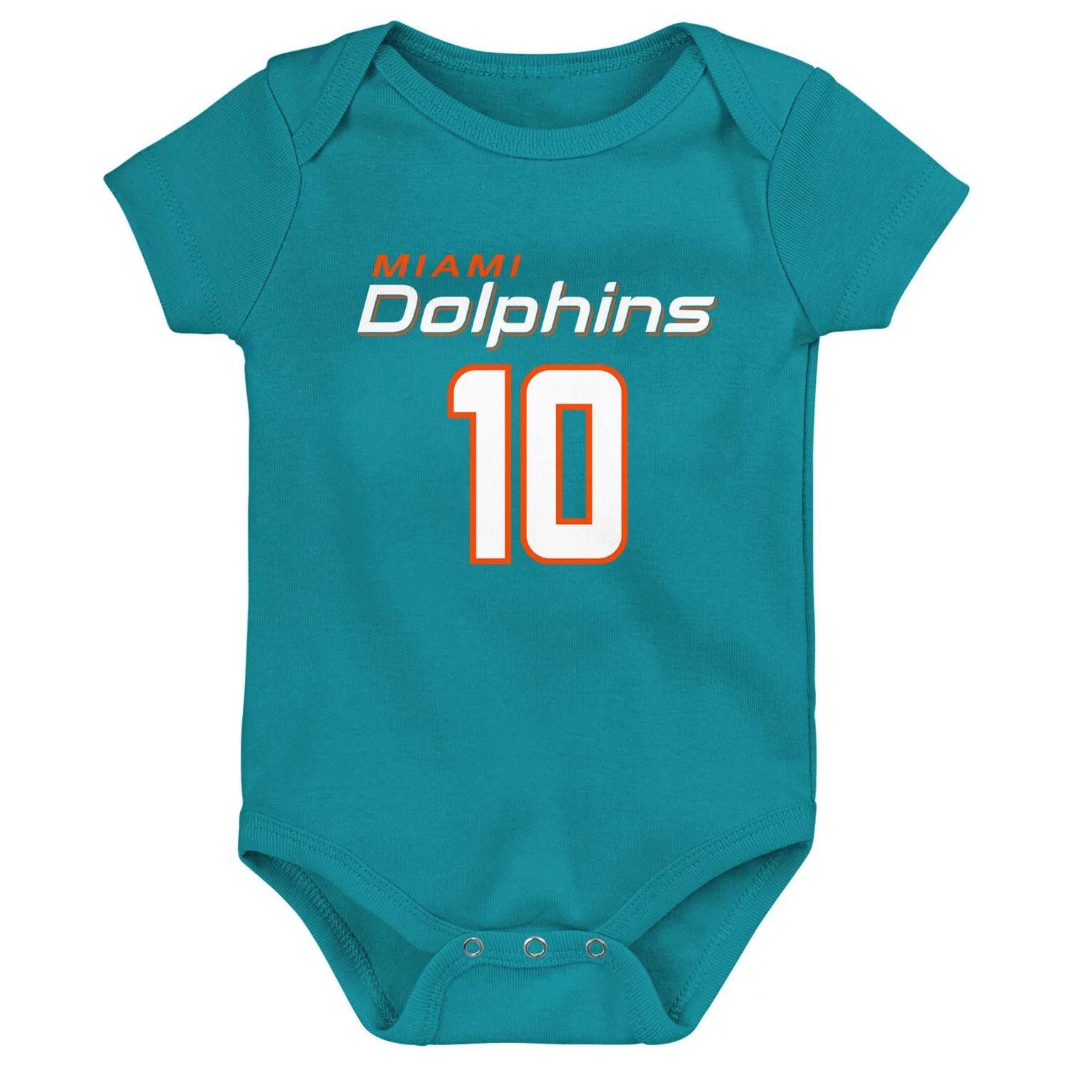 Newborn and Infant Bodysuit Tyreek Hill Aqua Miami Dolphins Mainliner Player Name and Number Outerstuff