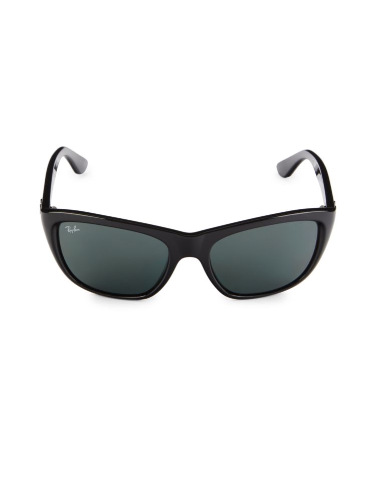 57MM Ray-Ban Rectangular Sunglasses, Black