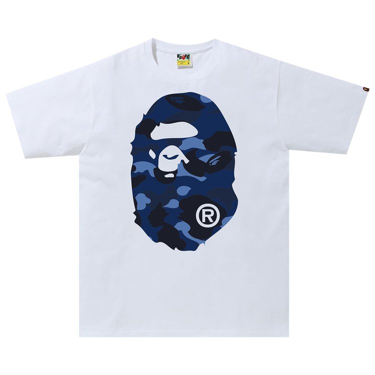 تي شيرت BAPE Color Camo Big Ape Head "أبيض/أزرق"، أبيض