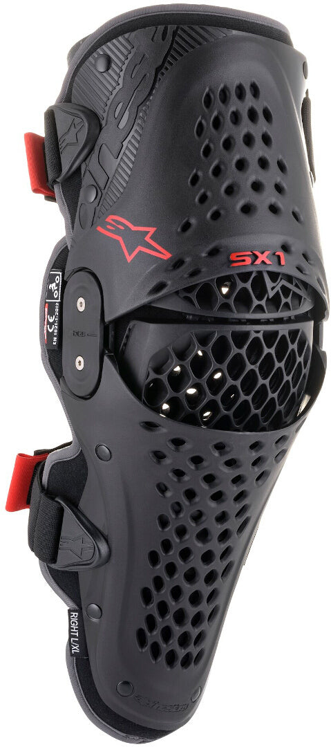 وسادة الركبة Alpinestars SX-1 V2، باللون الأسود/الأحمر