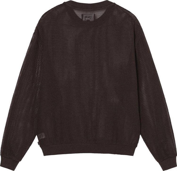 Stussy Cotton Mesh Long-Sleeve Crew 'Brown', brown