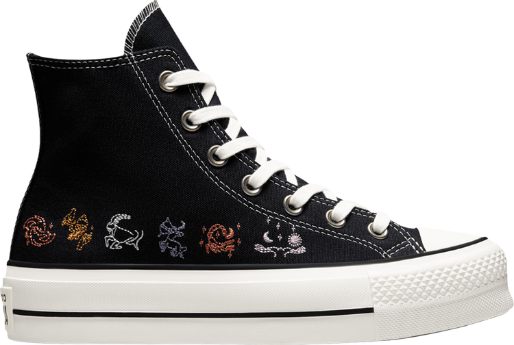 Converse Wmns Chuck Taylor All Star Platform High Mystic World Sneakers - Zodiac Sign, black