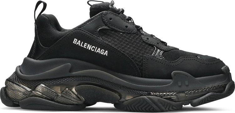 حذاء رياضي Balenciaga Triple S بنعل شفاف - أسود