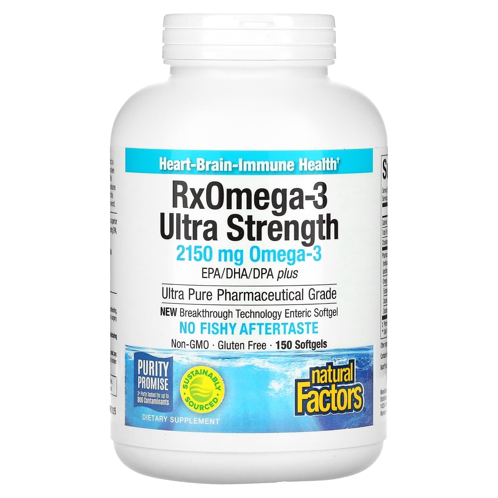 RxOmega-3 900 mg EPA/DHA Natural Factors 1075 mg Ultra Strength, 150 Softgels