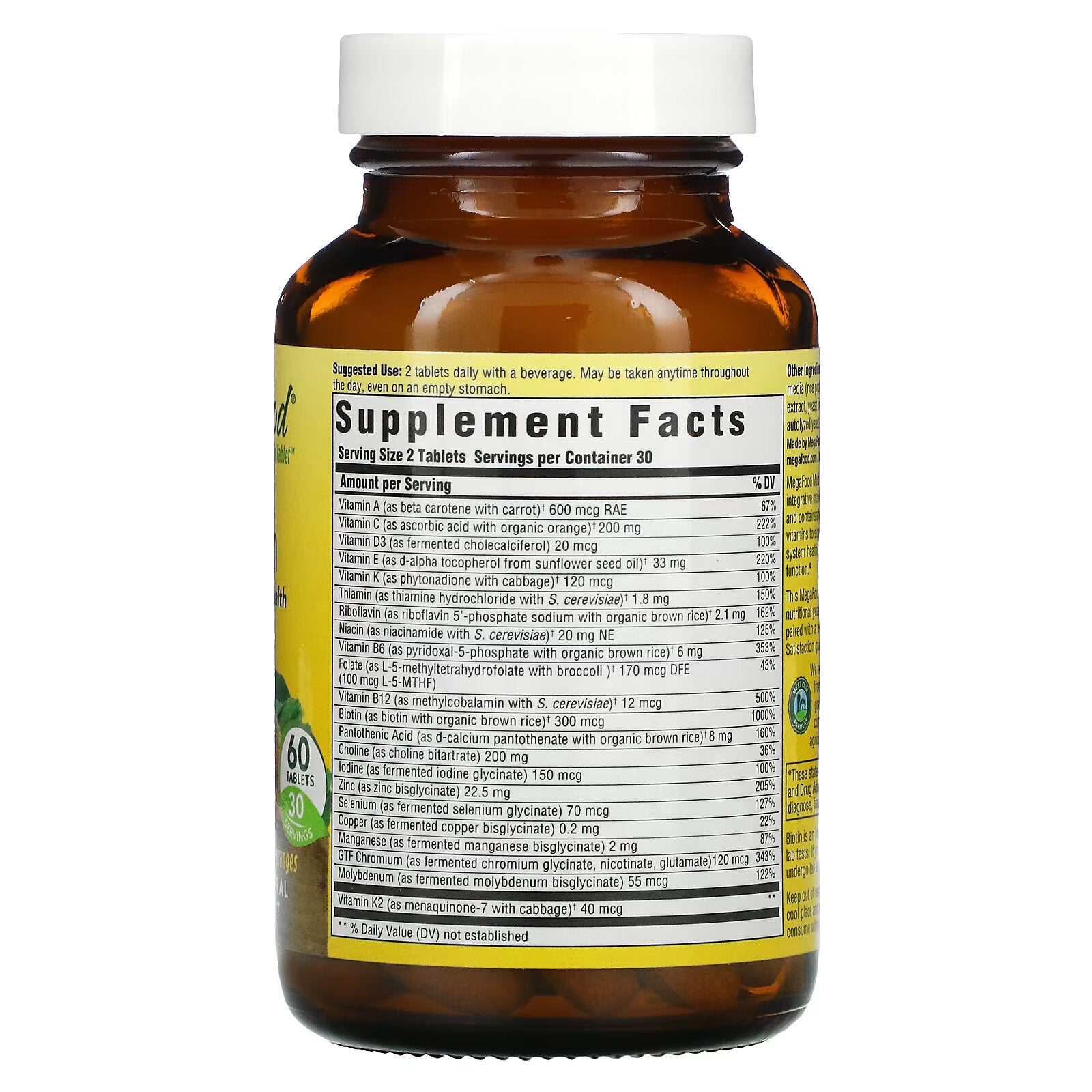 MegaFood, complex of vitamins and microelements for men, 60 tablets